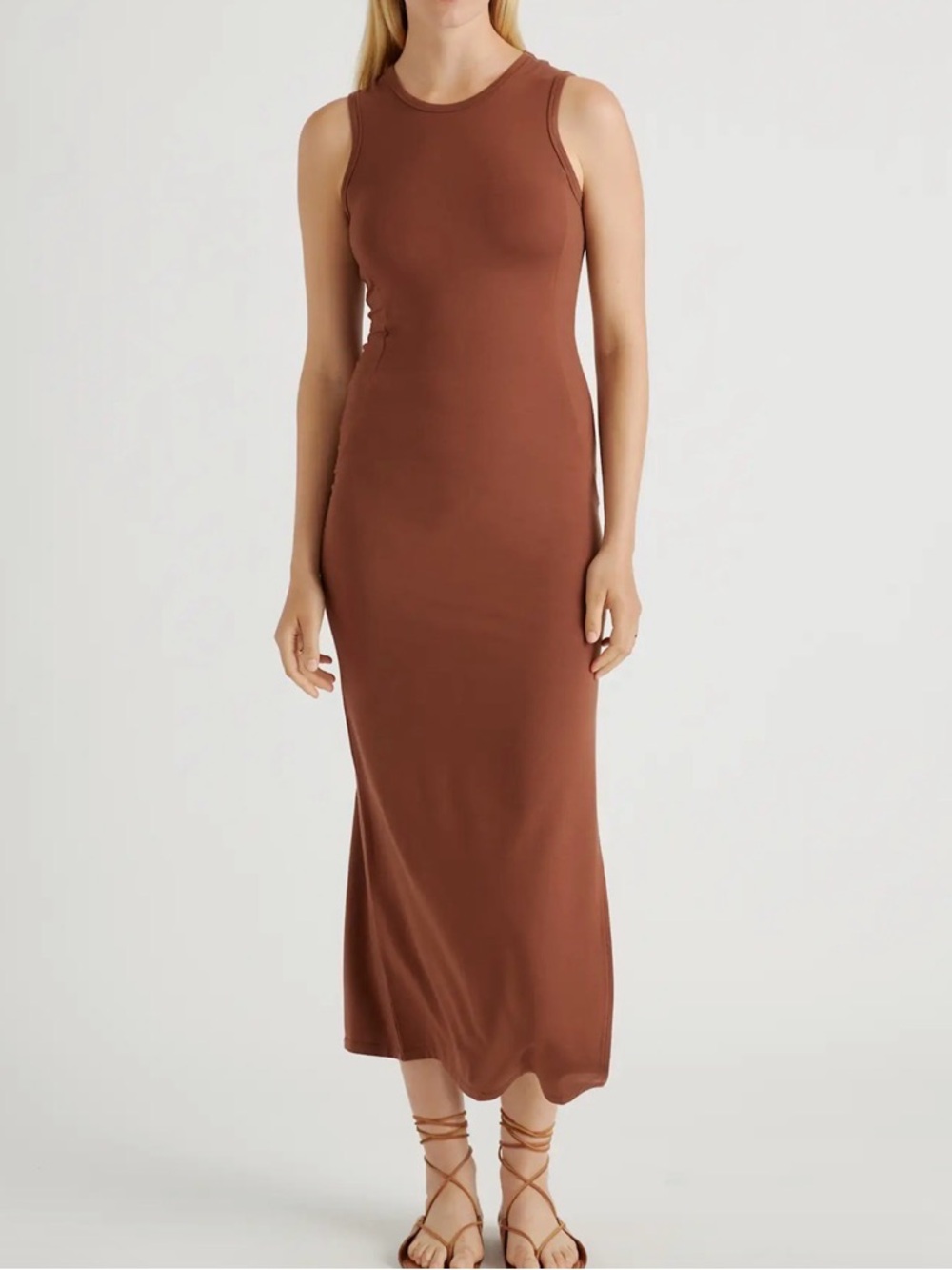 Double Zero Brown Sleeveless Maxi Skirt